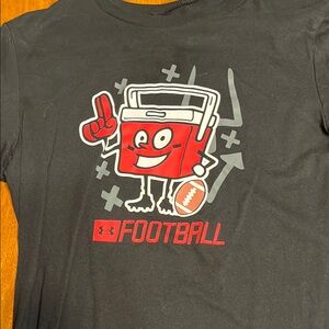 Under Armour Black and Red Football Tee Short Sleeve